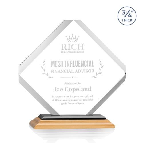 Awards and Trophies - Crystal Awards - Toulon Bamboo/Black Diamond Wood Award