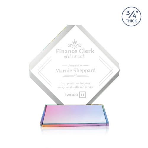 Awards and Trophies - Crystal Awards - Toulon Prismatic on Newhaven Diamond Crystal Award