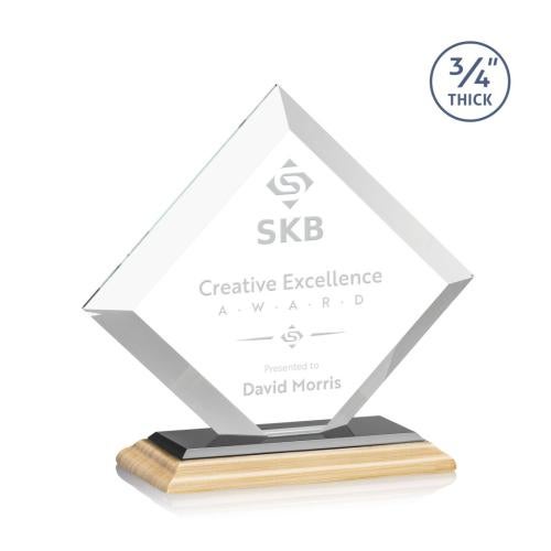 Awards and Trophies - Crystal Awards - Belaire Bamboo/Black Diamond Wood Award