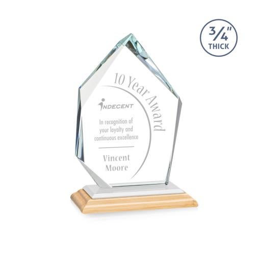 Awards and Trophies - Crystal Awards - Deerhurst Ice Peak Bamboo/White Peaks Wood Award