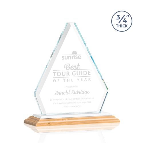 Awards and Trophies - Crystal Awards - Fyreside Bamboo/White Diamond Wood Award