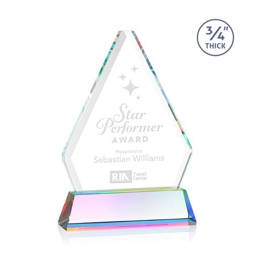 Awards and Trophies - Crystal Awards - Fyreside Prismatic on Newhaven Diamond Crystal Award