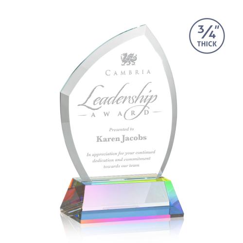 Awards and Trophies - Crystal Awards - Daltry Prismatic on Newhaven Base Unique Crystal Award