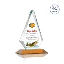 Windsor Full Color Amber Diamond Crystal Award