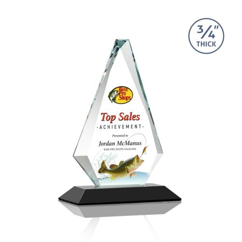 Awards and Trophies - Crystal Awards - Windsor Full Color Black Diamond Crystal Award