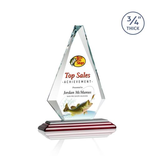 Awards and Trophies - Crystal Awards - Windsor Full Color Rosewood Diamond Crystal Award