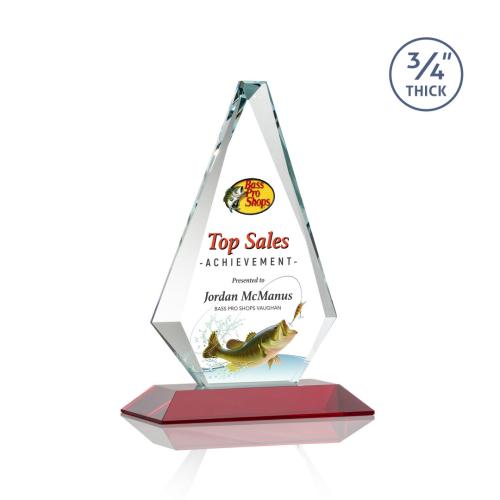 Awards and Trophies - Crystal Awards - Windsor Full Color Red Diamond Crystal Award