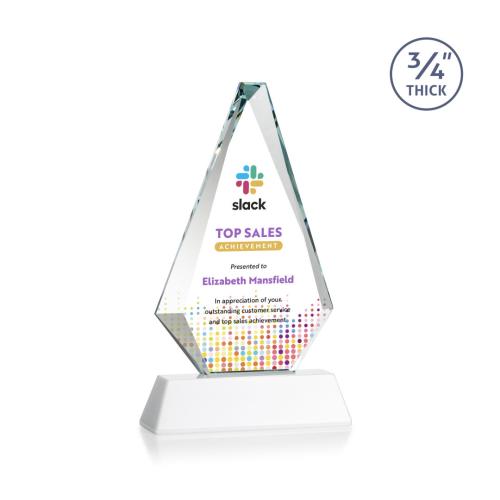 Awards and Trophies - Crystal Awards - Windsor Full Color White on Newhaven Diamond Crystal Award