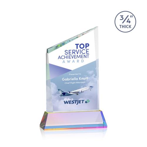 Awards and Trophies - Crystal Awards - Scarsdale Full Color Prismatic on Newhaven Peaks Crystal Award