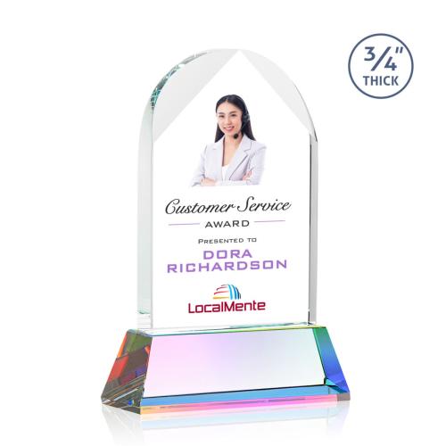 Awards and Trophies - Crystal Awards - Blake Full Color Prismatic on Newhaven Peaks Crystal Award