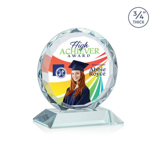 Awards and Trophies - Crystal Awards - Centura Full Color Clear Circle Crystal Award