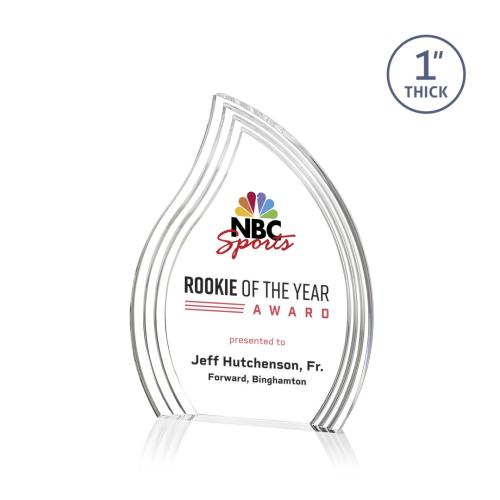 Awards and Trophies - Acrylic Awards - Tidworth Full Color  Clear Left Flame Acrylic Award