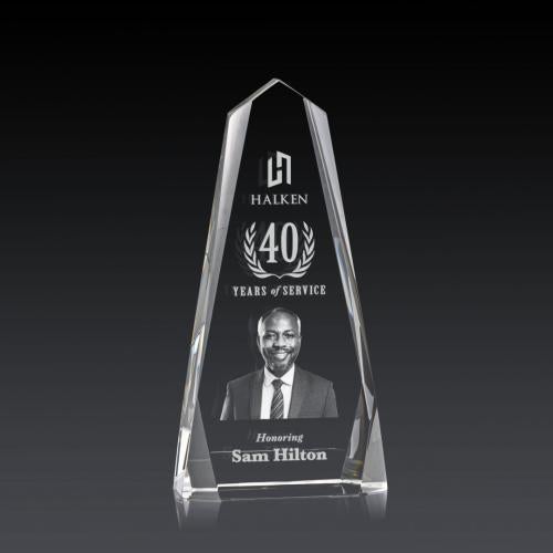 Awards and Trophies - Crystal Awards - Geneva 3D Obelisk Crystal Award