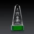 Geneva 3D Green on Base Obelisk Crystal Award