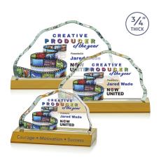 Highbridge Full Color Amber Crystal Award - Full Color Imprint