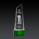 Akron Tower 3D Green on Base Peaks Crystal Award