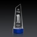 Akron Tower 3D Blue on Base Peaks Crystal Award