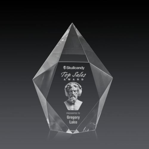 Awards and Trophies - Crystal Awards - Devron 3D Clear Polygon Crystal Award