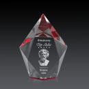 Devron 3D Red Polygon Crystal Award