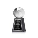 Globe Globe on Tall Marble Base Crystal Award