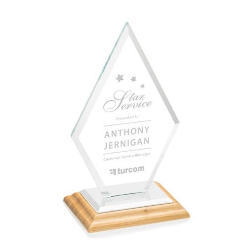 Awards and Trophies - Crystal Awards - Tuscany Bamboo/White Diamond Wood Award