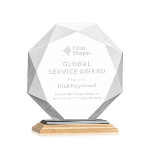 Awards and Trophies - Crystal Awards - Kitchener Bamboo/Black Polygon Wood Award