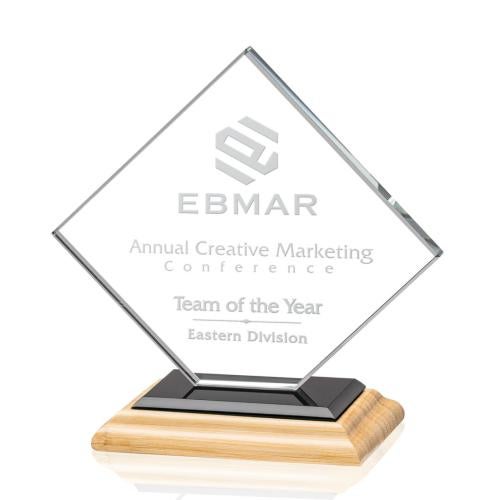 Awards and Trophies - Crystal Awards - Wellington Bamboo/Black Diamond Wood Award