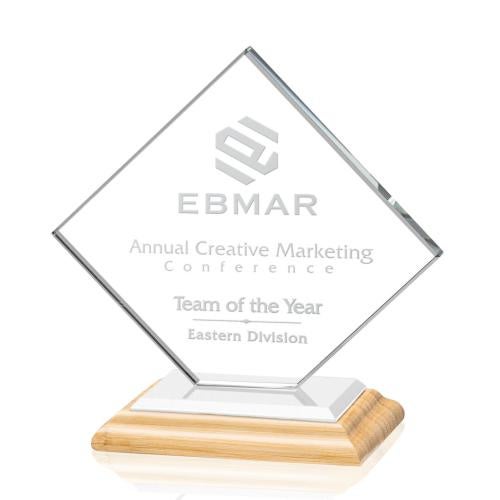 Awards and Trophies - Crystal Awards - Wellington Bamboo/White Diamond Wood Award