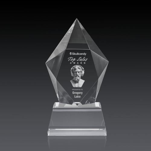 Awards and Trophies - Crystal Awards - Devron 3D Clear on Base Polygon Crystal Award