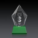 Devron 3D Green on Base Polygon Crystal Award