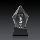 Devron 3D Black on Base Polygon Crystal Award