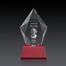 Devron 3D Red on Base Polygon Crystal Award