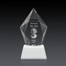 Devron 3D White on Base Polygon Crystal Award