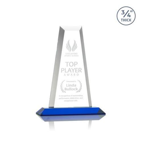 Awards and Trophies - Crystal Awards - Imperial Tower Blue Towers Crystal Award