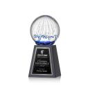 Starburst Globe on Tall Marble Base Glass Award