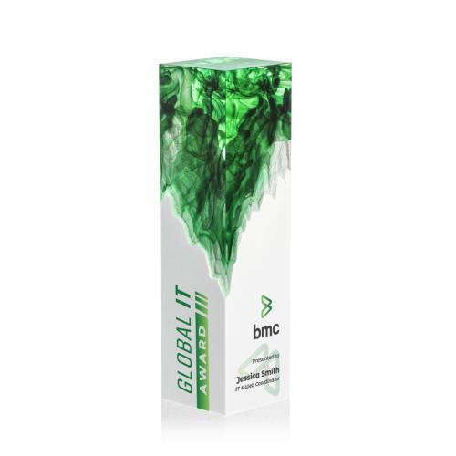 Awards and Trophies - Acrylic Awards - Brandino Full Color Green Towers Acrylic Award
