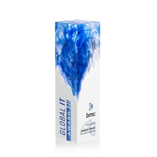 Awards and Trophies - Acrylic Awards - Brandino Full Color Blue Towers Acrylic Award