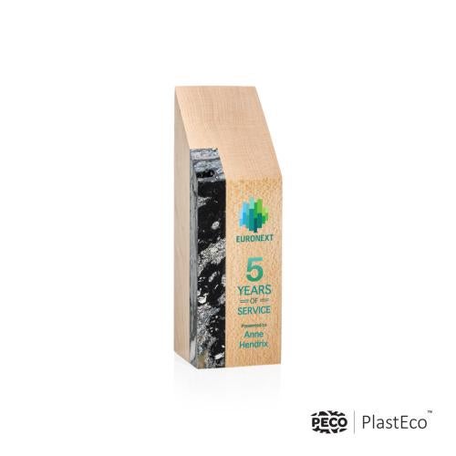 Awards and Trophies - Eco and Wood Awards - Verde PlastEco™ Full Color Charcoal Towers Wood Award