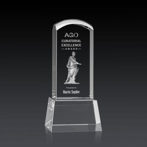 Awards and Trophies - Crystal Awards - Silkwood 3D Clear on Base Towers Crystal Award