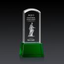Silkwood 3D Green on Base Towers Crystal Award