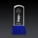 Silkwood 3D Blue on Base Towers Crystal Award