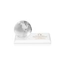 Globe White on Rectangle Base Globe Crystal Award