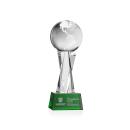 Globe Green on Grafton Base Globe Crystal Award