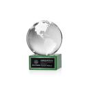 Globe Green on Hancock Base Globe Crystal Award