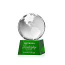 Globe Green on Robson Base Globe Crystal Award