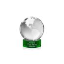 Globe Green on Stanrich Base Globe Crystal Award