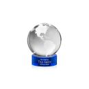 Globe Blue on Stanrich Base Globe Crystal Award