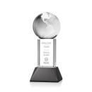 Globe Black on Stowe Base Globe Crystal Award
