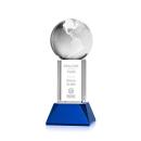 Globe Blue on Stowe Base Globe Crystal Award