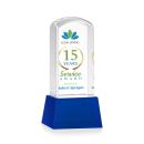 Silkwood Full Color Blue on Base Towers Crystal Award
